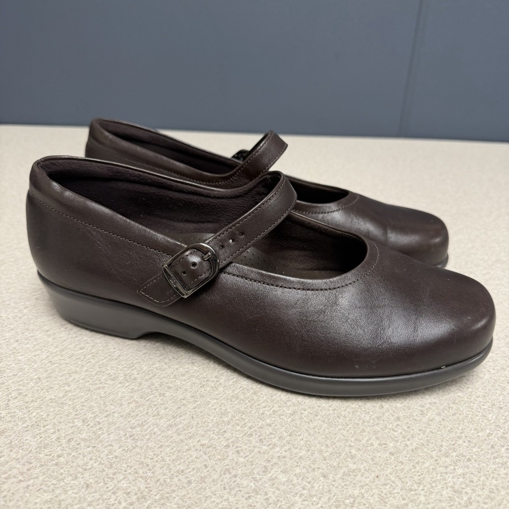 SAS MARIA Mary Jane Women's Size 8.5 W Wide Dark Brown Leather Comfort Shoes - Picture 2 of 11